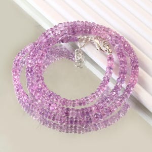 Rarest Pinkish Purple Sapphire Beads AAA+++ Sapphire Carved Rondelle Beads 4X5 MM Carved Melon Beads Pink Sapphire Pumpkin Beads Necklace