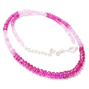 Pink Sapphire Beads AAAA+ TOP QUALITY Pink Sapphire Faceted Rondelle Beads Sapphire Gemstone Beads Faceted Beads Shaded Sapphire Necklace