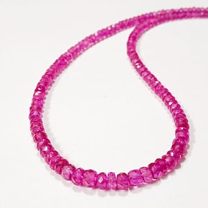 Pink Sapphire Faceted Rondelle Beads Sparkling Sapphire Gemstone Beads Sapphire Beads Strand  Wholesale Sapphire Beads AAA++ Gift For Her