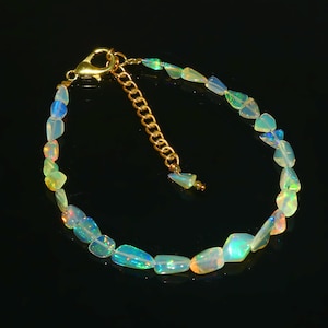 Pulsera de ópalo de fuego Welo AAA++, pulsera de cuentas de ópalo, cuentas de ópalo etíope natural, pulsera de ópalo de fuego múltiple, pulsera de ópalo Welo de 18 cm
