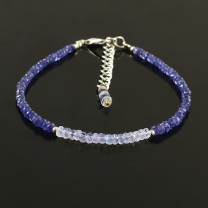TANZANITE BRACELET&#39;S| AAA++ Natural Tanzanite Beads Bracelet| Tanzanite Gemstone Beads| Rainbow Faceted Beads| Blue Flashy Rainbow Bracelet