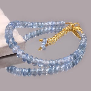 Genuine Aquamarine Bracelet|AAA++ Aquamarine faceted beaded Jewelry| Beaded Bracelets for Women| Fashion bracelets for Her| Bridesmaid gifts