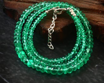 Natural Colombian Emerald Beads, 3-5mm Emerald Faceted Beads, Emerald Rondelle Beads, Faceted Emerald Beads, Colombian Beads, Wholesale Bead