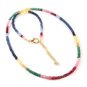 100% Natural Multi Sapphire Beads Necklace| AAA+ Multi Sapphire Faceted Rondelle Beads| Natural Sapphire Faceted Beads| Multi Colour Beads