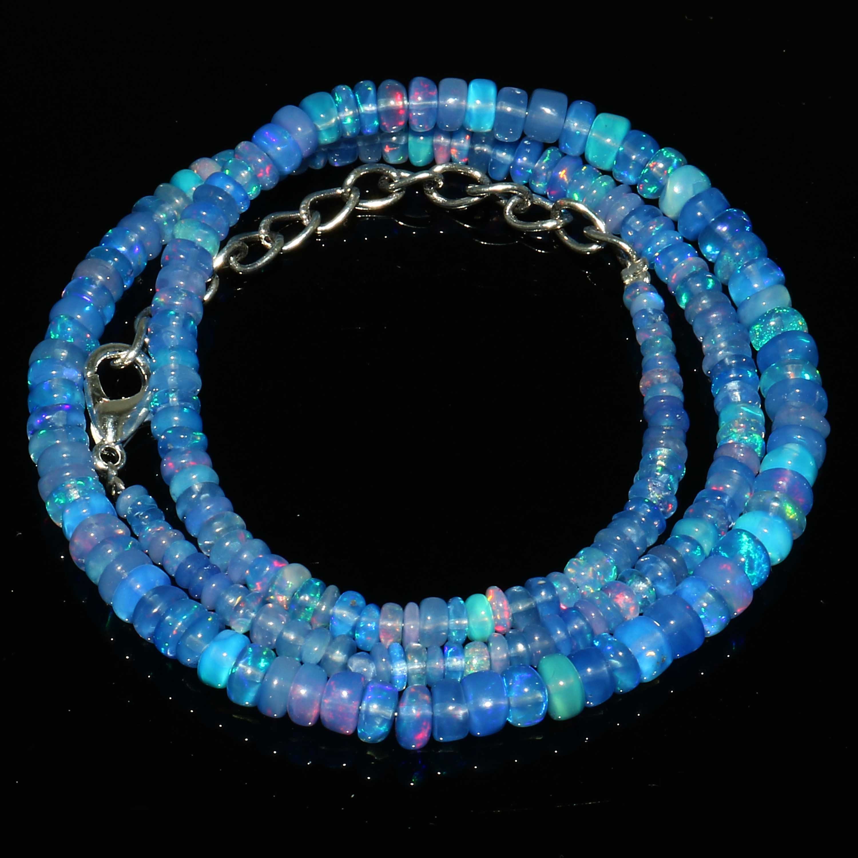 8mm Denim Blue Opal Faceted Rondelle Beads 8 inch 38 pcs – The Bead Traders