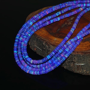 Lila Opal Perlen, Lila äthiopischer Opal, äthiopische Opal Perlen, äthiopische Opal Rondell Perlen, lila Edelsteinperlen, violette Opalperlen Feueropal