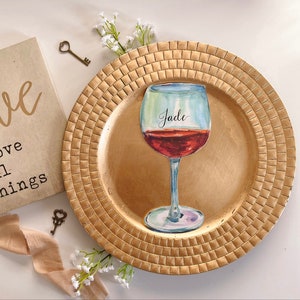 Segnaposto con accenti in calice da vino - Set da 4