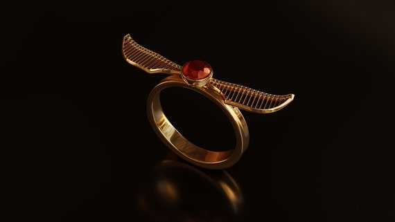Golden snitch wedding ring holder new arrivals