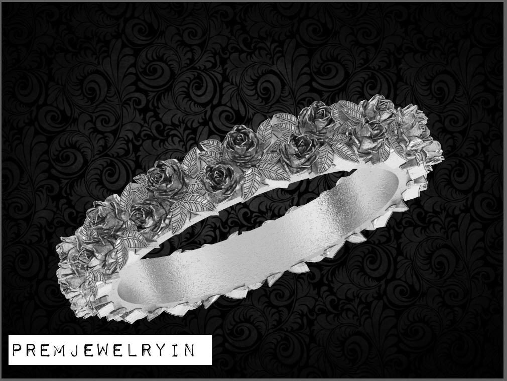 925 sterling silver big Rose ring, Rose vine wedding band, Flower pattern ring, ring, Women rose ring jewellery, Engagement ring, Rose ring.