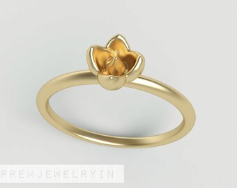 Sterling Silver Rose Ring: Handmade Floral Jewelry