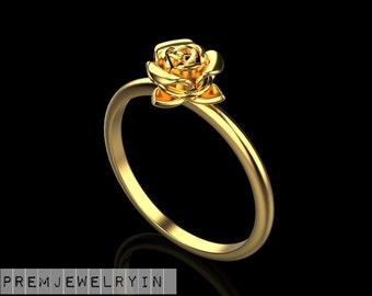 Sterling Silver Rose Ring: Handmade Floral Jewelry