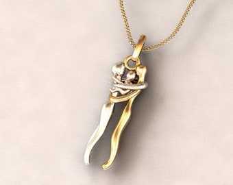 Sterling Silver Family Hug Pendant, Adjustable Chain