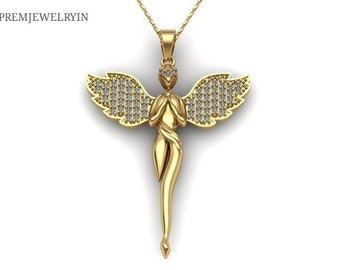 Sterling Silver Angel Pendant Necklace: Handmade Charm, Women's Gift