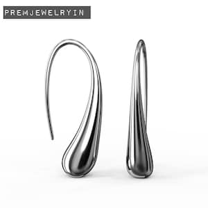 Silver Waterdrop Earrings | Waterdrop Stud Earrings for Women | Lightweight Teardrop Earrings | Simple Earring for Women