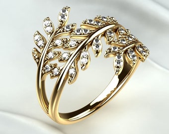 Handmade Sterling Silver Tree Leaf Ring: Nature Jewelry