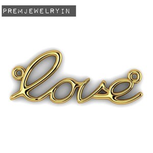 14K Solid Gold Love Necklace, Sterling Silver Love Necklace, Script Love Necklace, Dainty Necklace, Modern Necklace, Valentine&#39;s Day Gift