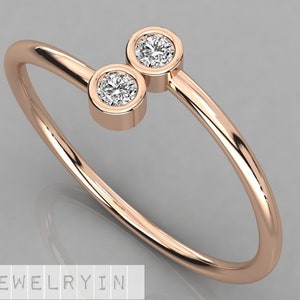 Diamond Basic Solo Ring, Tiny Diamond Solitaire Ring , Minimalist Promise Ring for Women, Small Diamond Engagement Ring, Minimalist ringg