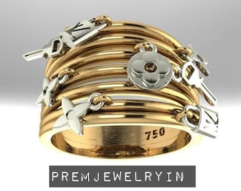 925 sterling silver handmade Charm Ring, Initial ring, Dangling charm Ring, Gift for her, Personalized ring.