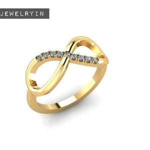 Infinity Diamond Ring, Engagement diamond Ring, Diamond ring, Dainty ring ,Gold Filled ring, Infinity ring, Minimalist ring, Tiny ring.