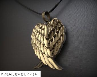 Colgante de alas de ángel de plata de ley: dije de collar hecho a mano