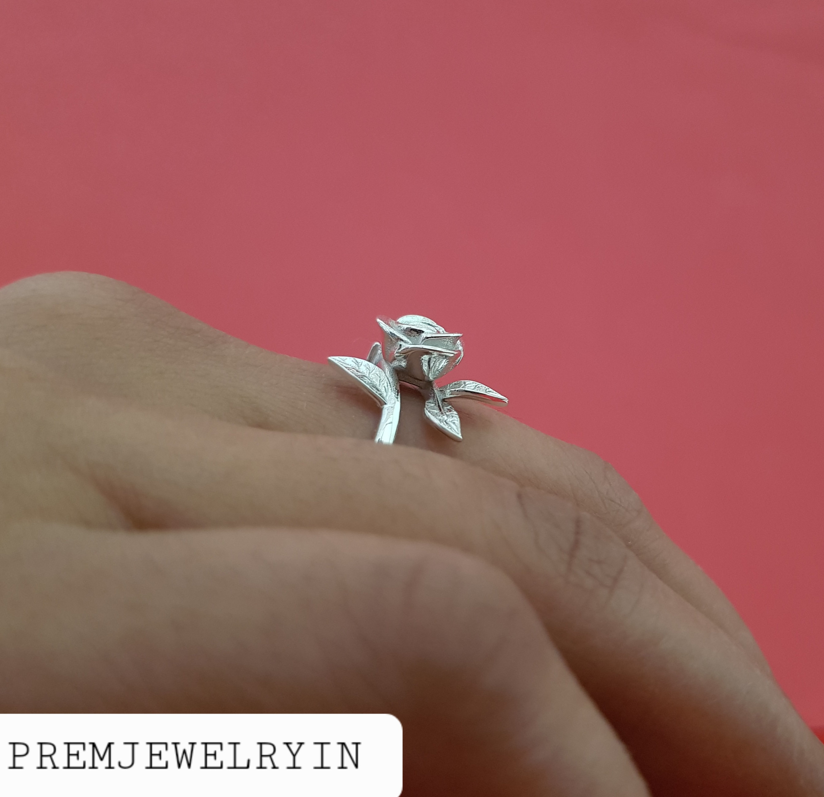 925 Sterling Silver Rose Ring, Rose Diamond Ring, Flower 925 Sterling Silver Rose Ring, Rose Diamond Ring, Flower