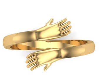 925 sterling silver Hug ring for men and women's.