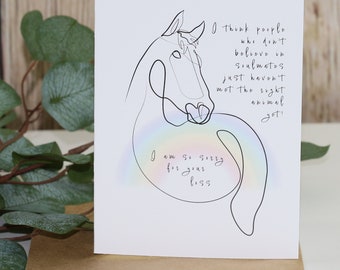 Sympathy Card for Horse - Sympathy Card for Pet