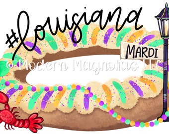 Bolo Rei da Louisiana Mardi Gras PNG Download Digital