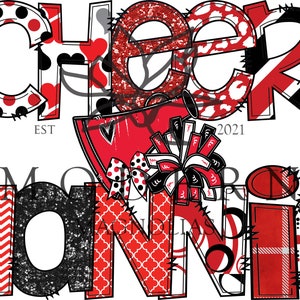 Cheer Nannie Red/Black/White PNG Digital Download
