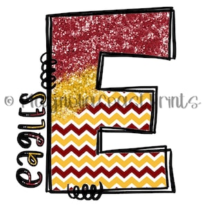 Eagles Letter Mascot Digital PNG