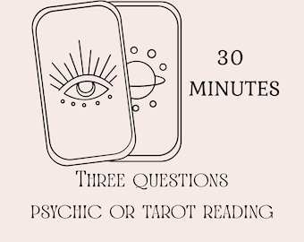 Consulta de clareza com tarólogo ou vidente em 30 minutos, com três perguntas.