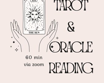 Leitura intuitiva de tarot e oráculo de 60 minutos