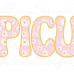 picu png pediatric intensive care unit svg  picu png flowers pink and yellow digital download