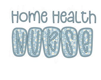 home health nurse floral png and svg digital download