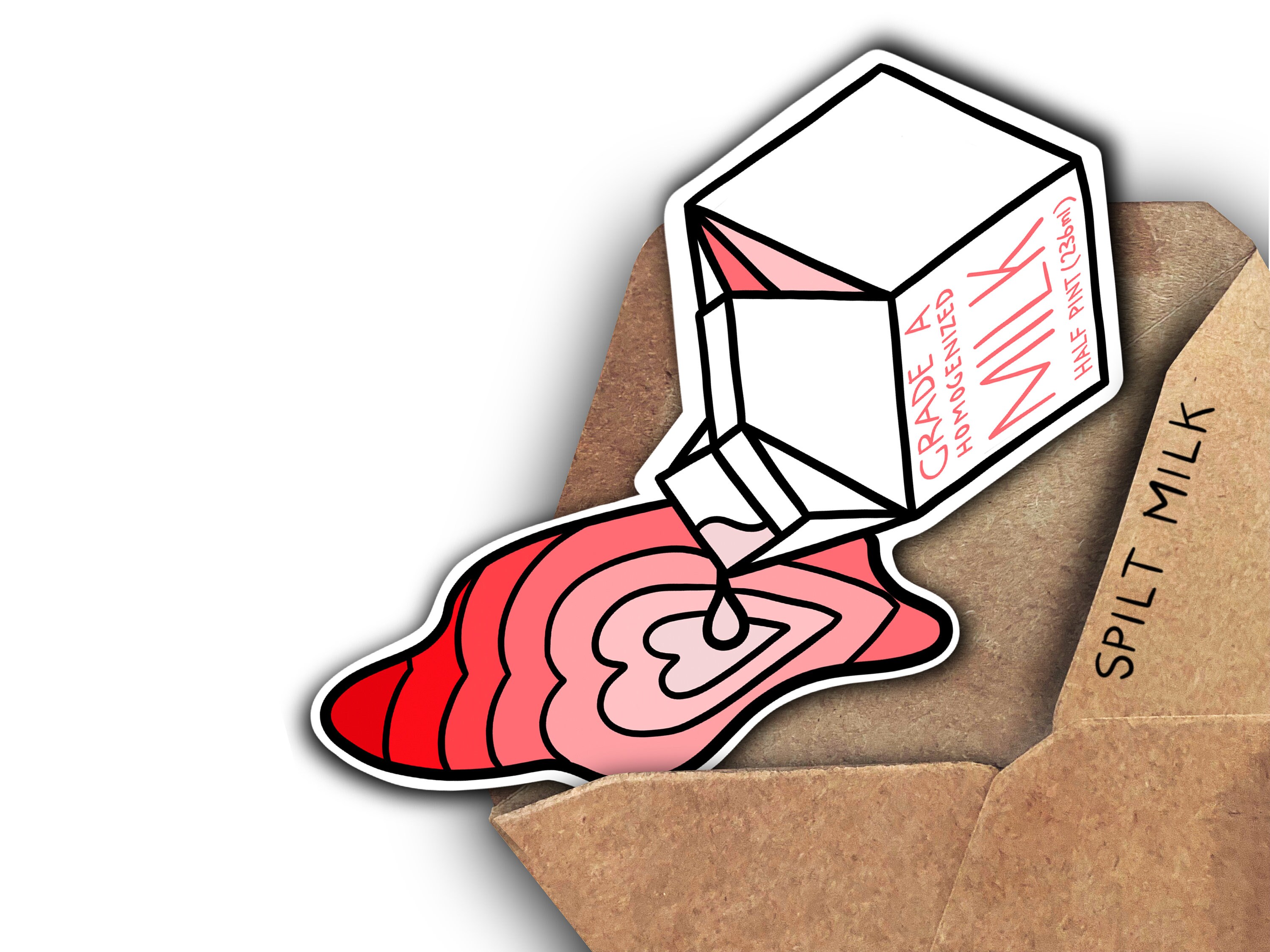 Minimalist Vinyl Sticker Milk Carton Spill Heart Cartoon - Etsy UK Minimalist Vinyl Sticker Milk Carton Spill Heart Cartoon - Etsy UK
