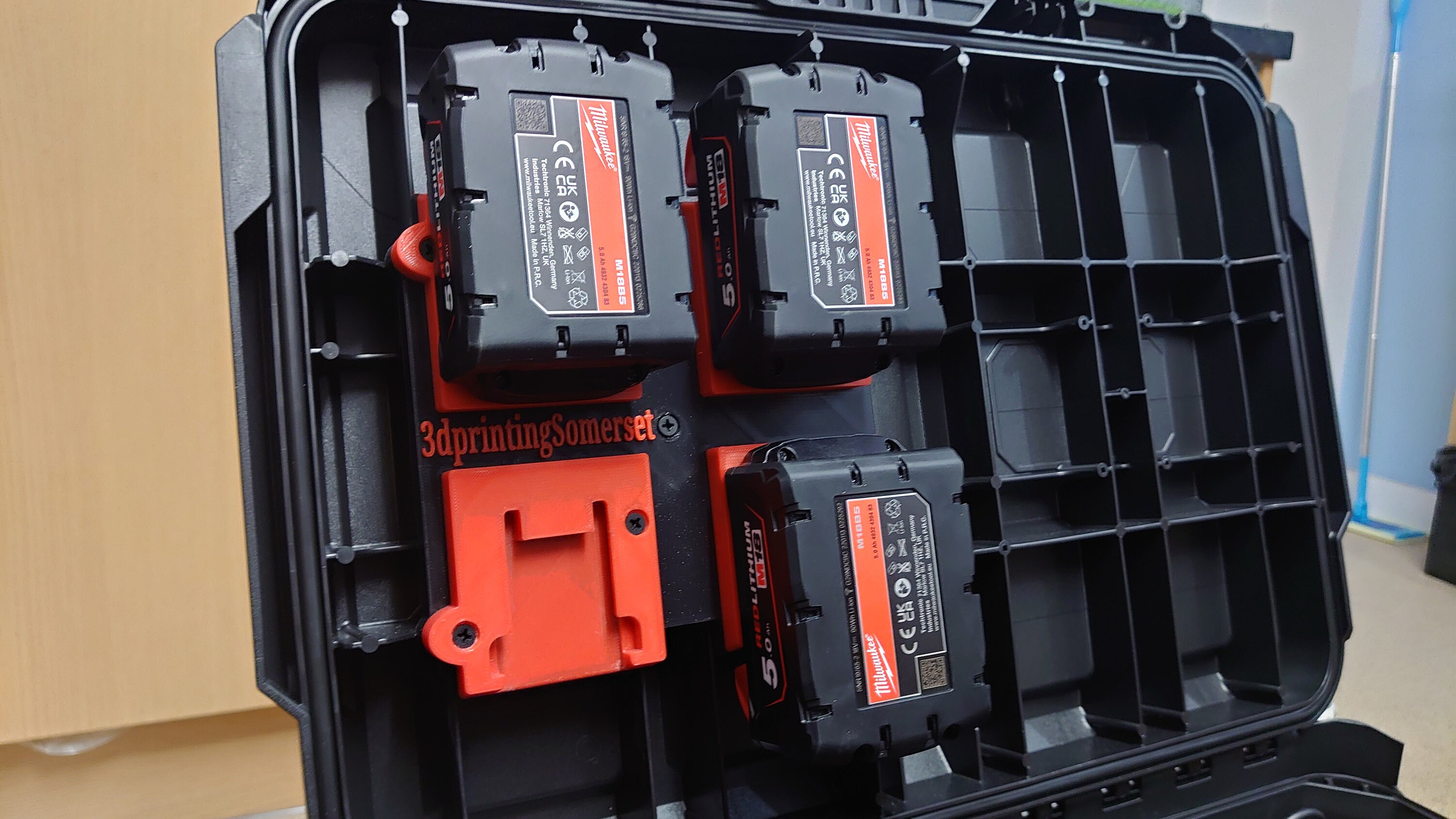 M18 Milwaukee Packout XL TOOL Box Battery Mount/holder for 4 Etsy