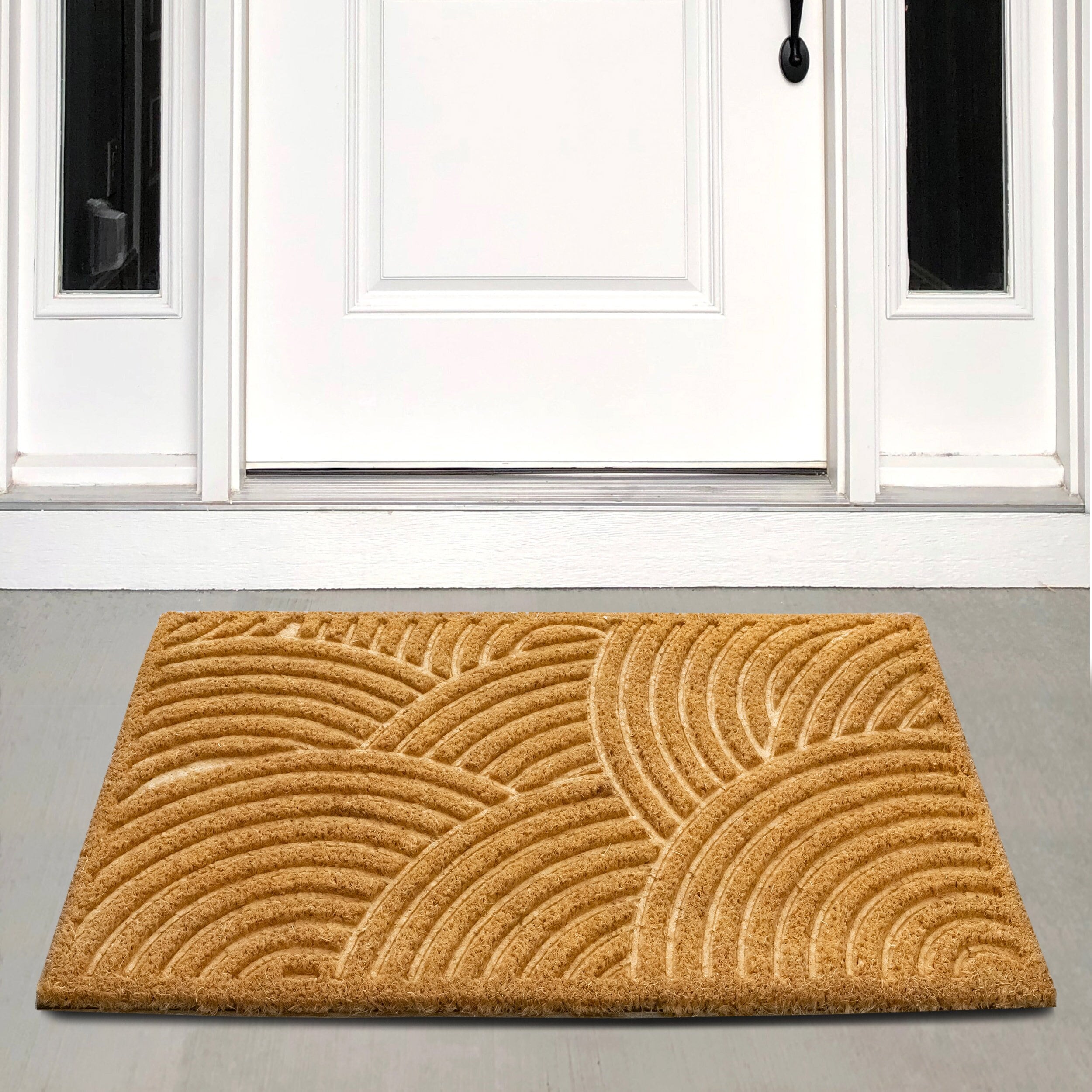 A1hc Natural Coir Flock Beige 30 in x 60 in Coir & PVC Durable Door Mat for Outdoor Entrance Doormat