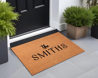 Custom Personalized Hand Painted Door Mat with Family Name, Pet Name, Shop Name, Realtor Name, Design a Doormat, Perfect gift for him or Her