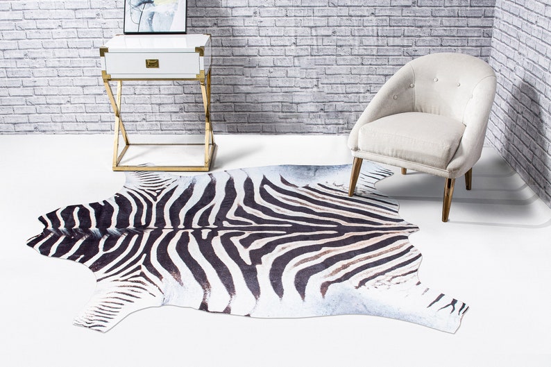 New ZEBRAHIDE 3D Printed Faux Zebra Hide Rug CRUELTY FREE Etsy