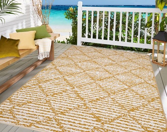 Quick Dry Reversible Outdoor Plastic Rug Mat Made with Recycled Plastic Straws, For RV, Camping, Beach, Picnic, Patio, Pool Side