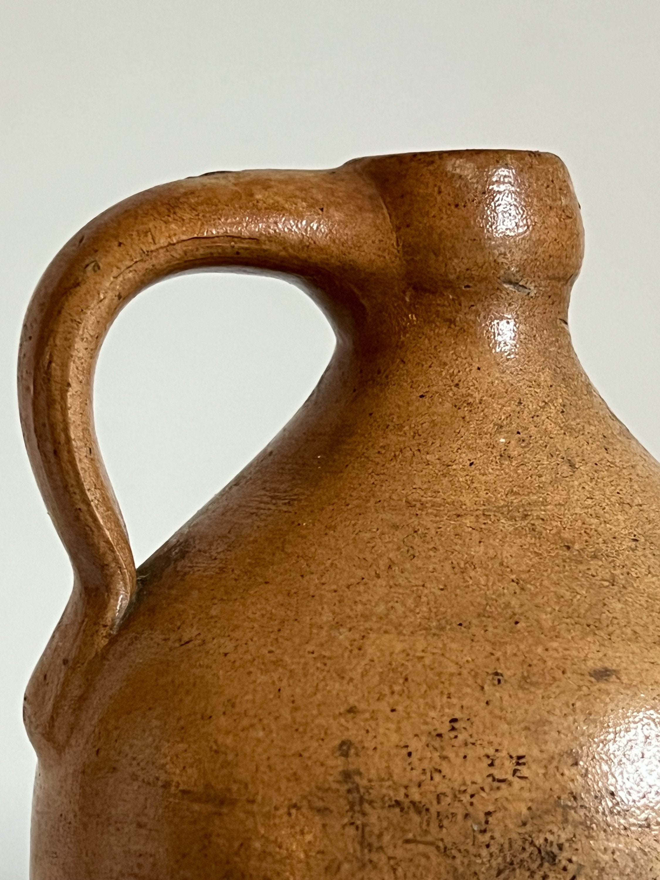 Antique Stoneware Jug With Handle Etsy