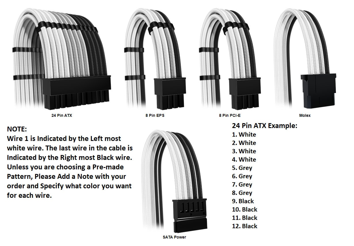 Custom Sleeved PC Cable Extensions - Etsy