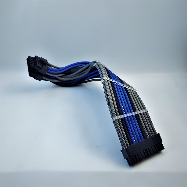 Configurable Custom length Modular SFX Sleeved 24-pin cable for Corsair, Silverstone, EVGA, Cooler Master, Seasonic
