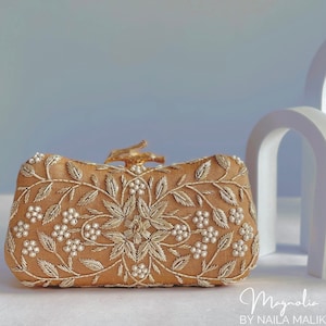 Bolso clutch zardosi bordado y bolso de noche regalo de cierre de rama único para su Diwali Eid del Reino Unido / PRE-ORDEN