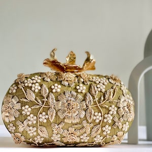 Green Clutch bag | Mehndi | Henna bride | Light green clutch | Pre Order