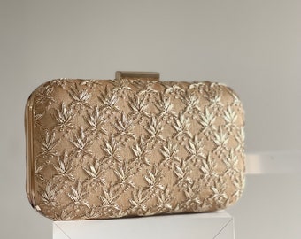 Gold embroidered evening clutch bag | Wedding purse, Giftable, PRE ORDER ONLY