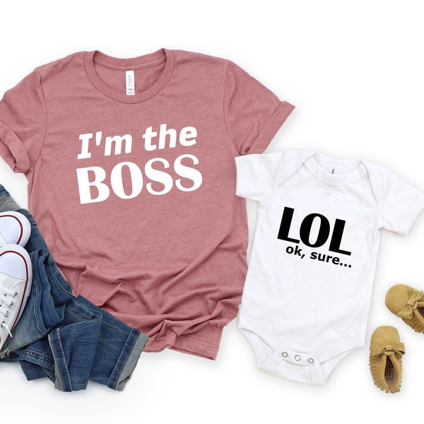 Fathers Day Matching T-shirts, I'm The Boss Shirt, Lol Ok Sure Tee, Baby Shower Gift, Funny Family Shirt, New Dad Gift, Daddy And Me Shirt