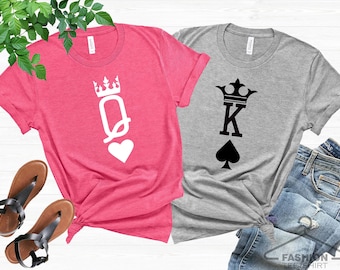 King and Queen Crown Love Shirts, King and Queen Matching Shirts, Honeymoon Couple Tees, Wedding Shirts, Anniversary Gift, Birthday Gift Tee