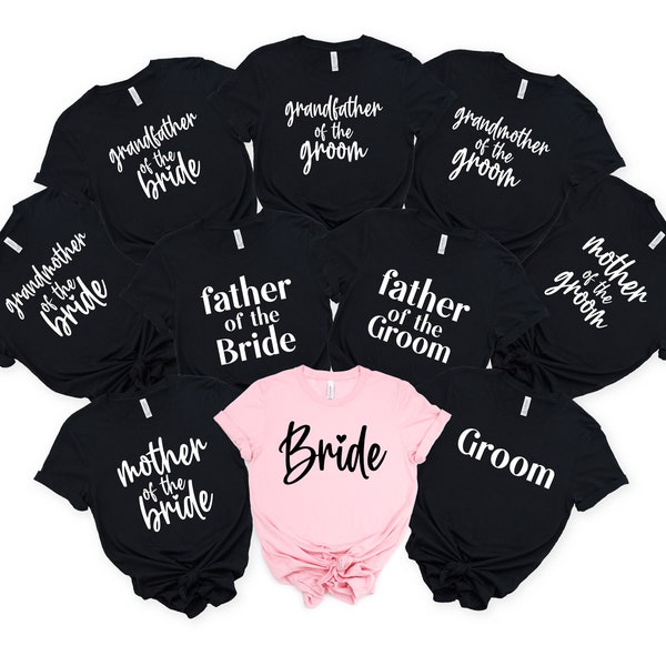 Wedding Party Family Shirt, Bridal Family Shirt, Bride - Groom Family Squad Shirt, Wedding Gift, Bridal Party T-shirts, Bridal Matching Tees