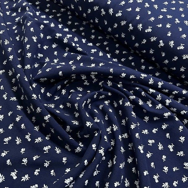 Viscose Fabric by the Yard,  Floral Rayon Fabric for Dressmaking, %100 Viscose Fabric Sold by the yard, 140 cm width